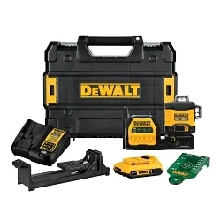 DeWALT® DCLE34030G Laser Kit, 1/8 in at 30 ft Accuracy, 20 V, Li-Ion Battery