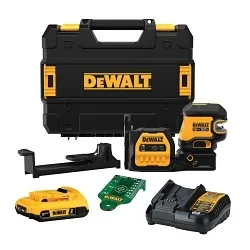 DeWALT® DCLE34220G Cordless Line Laser Kit, 1/8 ft at 30 ft Accuracy, 20 V, Li-Ion Battery