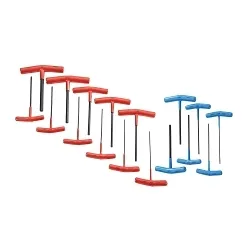 Proto® J4970S T-Handle Hex Key Set, 17 Pieces, 5/64 to 3/8 in, 2 to 6 mm Hex, Cushion Grip Handle
