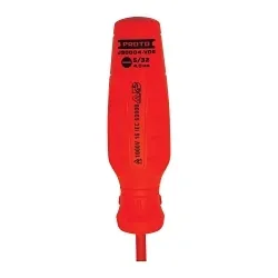 Proto® J90004-VDE Screwdriver, 5/32 in Cabinet Point, Alloy Steel Shank, 8-7/16 in OAL, Plastic Handle, Black Oxide, ASTM F1505/F1509/IEC 60900/VDE Listed