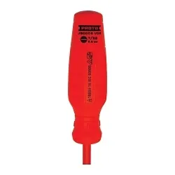 Proto® J90005-VDE Screwdriver, 7/32 in Cabinet Point, Alloy Steel Shank, 9-7/16 in OAL, Plastic Handle, Black Oxide, ASTM F1505/F1505/IEC 60900/VDE Listed