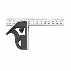Starrett® 10MH-150 Student Combination Square Set, 2 Pieces, 150 mm L, Hardened Steel Blade, Square Head