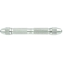 Starrett® 165 Double End Pin Vise, 0 to 0.125 in Capacity, 15/32 in Dia x 3-57/64 in L, Knurled Grip Handle