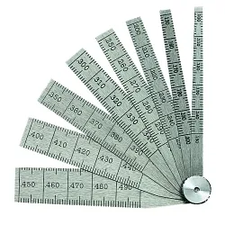 Starrett® 269A 8-Leaves Taper Gage, 0.1 to 0.5 in Measuring, Graduations 0.001 in, 2-1/2 in L, Tempered Steel, Polished