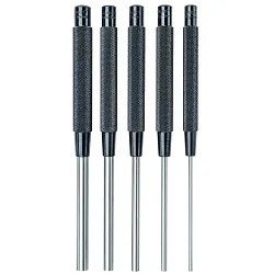 Starrett® S248 Extra Long Drive Pin Punch Set, Pin Style, 1/8 to 3/8 in Punch, 5 Pieces