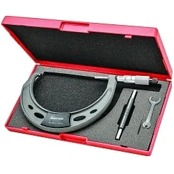 Starrett® T444.1XRL-5 444.1 Global Series® Mechanical Outside Micrometer, 4 to 5 in Measuring, Graduations 0.0001 in, Carbide Tip, Satin Chrome