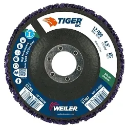Tiger® 51766 Strip Disc, 4.5 in Dia Disc, Extra Coarse Grade, Silicon Carbide Abrasive, Type 27 Attachment