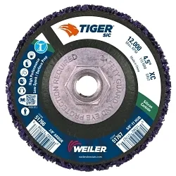 Tiger® 51767 Strip Disc, 4.5 in Dia Disc, Extra Coarse Grade, Silicon Carbide Abrasive, Type 27 Attachment