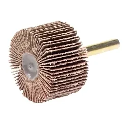 Tiger® 52009 Stem Mount Coated Abrasive Flap Wheel, 1-1/2 in Dia Wheel, 1 in W Face, 1/4 in Dia Shank, 60 Grit, Medium Grade, Aluminum Oxide Abrasive