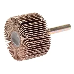 Tiger® 52010 Stem Mount Coated Abrasive Flap Wheel, 1-1/2 in Dia Wheel, 1/2 in W Face, 1/4 in Dia Shank, 80 Grit, Medium Grade, Aluminum Oxide Abrasive