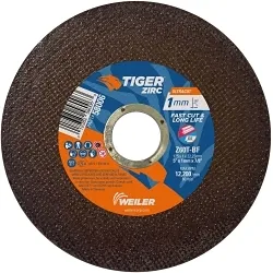 Tiger® 58006 Fast and Long Life Super Thin Ultra Cut Cut-Off Wheel, 5 in Dia x 1 mm THK, 7/8 in Center Hole, Z60T Grit, Zirconia Alumina Abrasive
