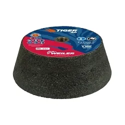 Tiger® AO 68360 Flaring Cup Wheel, 6 x 4-3/4 in Dia x 2 in THK, 16 Grit, Aluminum Oxide Abrasive
