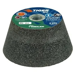 Tiger® SiC 68351 Burnt-In Sand Long Life Performance Grinding/Cup Wheel, 4 in Dia x 2 in THK, 16 Grit