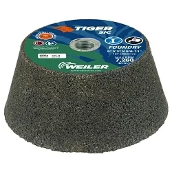 Tiger® SiC 68354 Burnt-In Sand Long Life Performance Grinding/Cup Wheel, 5 in Dia x 2 in THK, 16 Grit