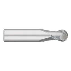 Titan USA TC10308 Ball Nose Center Cutting Single End Stub Length End Mill, 1/8 in Dia Cutter, 1/4 in Length of Cut, 2 Flutes, 1/8 in Dia Shank, 1-1/2 in OAL, Uncoated