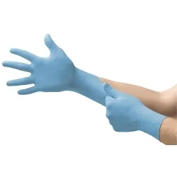 TouchNTuff® 565717 92-675 Disposable Gloves, M, Nitrile, Blue, 9-1/2 in L, Non-Powdered, 5 mil THK, Application Type: Food Grade, Ambidextrous Hand