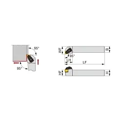Tungaloy America 6123154 TCLNR/L-F Tool Holder, CNGN120408 Insert, 25 mm Shank, Square Shank, Right Hand Cutting, Insert Compatibility: CNGN120408, 150 mm OAL