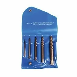 Union Butterfield® 6005103 1816 Screw Extractor Set, 6 Pieces, Tapered Spiral Flute, For Use With 3/16 to 1 in Screw and Bolt, 1/8 to 3/8 in Pipe, Chromium Steel
