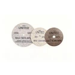 United Abrasives-SAIT 29310 Deburring Wheels, 3 in Dia Wheel, 3/8 in Center Hole, 1/16 in W Face, A54MTX Grade, Cotton Abrasive