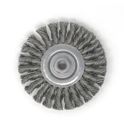United Abrasives-SAIT 03426 Wheel Brush, 4 in Dia Brush, 1/2 in W Face, 0.014 in Dia Regular Twist Filament/Wire, 5/8-11 Arbor Hole