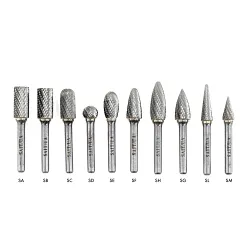 United Abrasives-SAIT 45005 SC1 Carbide Bur, Radius End, Cylindrical Head, 1/4 in Dia Head, 5/8 in L of Cut, 2 in OAL