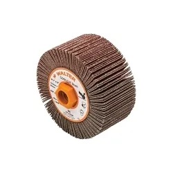 Walter Surface Technologies COOLCUT™ 07J428 Mounted Coated Flap Drum, 4-1/4 in Dia Wheel, 2 in W Face, 80 Grit, Medium Grade, Aluminum Oxide Abrasive