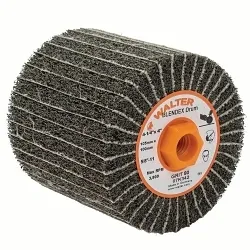 ALLSTEELâ„¢ 07K342 Two-In-One Finishing Drum, 4-1/4 in Dia Wheel, 4 in W Face, 80 Grit, Medium Grade, Silicon Carbide Abrasive