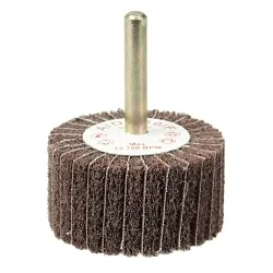 Weiler® 54501 Stem Mounted Non-Woven Flap Wheel, 2 in Dia Wheel, 1 in W Face, 1/4 in Dia Shank, 180 Grit, Very Fine Grade, Aluminum Oxide Abrasive