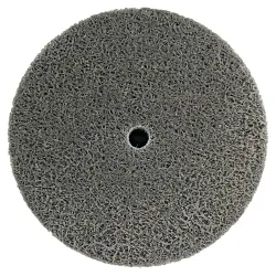 WeilerĀ® 55541 8 Series Heavy Duty Non-Woven Unitized Wheel, 3 in Dia Wheel, 1/4 in Center Hole, 1/4 in W Face, Medium Grade, Aluminum Oxide Abrasive