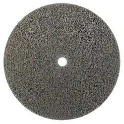WeilerĀ® 55542 8 Series Heavy Duty Non-Woven Unitized Wheel, 3 in Dia Wheel, 1/4 in Center Hole, 1/2 in W Face, Medium Grade, Aluminum Oxide Abrasive