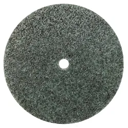 WeilerĀ® 55546 8 Series Heavy Duty Non-Woven Unitized Wheel, 3 in Dia Wheel, 1/4 in Center Hole, 1/8 in W Face, Coarse Grade, Aluminum Oxide Abrasive