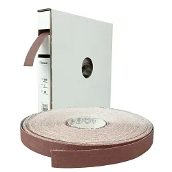Weiler® 65210 Performance Line Industrial Grade Coated Abrasive Shop Roll, 50 yd L x 1 in W, 180 Grit, Very Fine Grade, Aluminum Oxide Abrasive, Cotton Backing