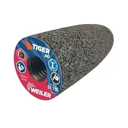 Tiger® AO 68303 Long Life Portable Grinding Cone, 1-1/2 in Dia Max, 2-1/2 in THK Head, 24 Grit, R Grade, Aluminum Oxide Abrasive