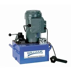 Williams® JHW5E05H1GR Electric Hydraulic Pump With Pendant Switch, 1/2 hp, 2 Stages, 293 cu-in/min 1st Stage, 18 cu-in/min 2nd Stage Flow Rate, 350 psi (1st Stage)/10000 psi (2nd Stage) Pressure
