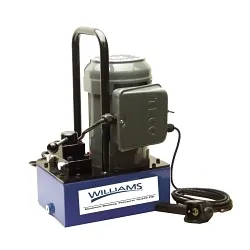 Williams® JHW5E15H3G Electric Hydraulic Pump, 1-1/2 hp, 2 Stages, 470 cu-in/min 1st Stage, 61 cu-in/min 2nd Stage Flow Rate, 700 psi (1st Stage)/10000 psi (2nd Stage) Pressure