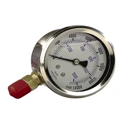 Williams® JHW8G04W Wet Gauge, 0 to 10000 psi, 4 in Dia Gauge, 1/4-18 NPTF Connection