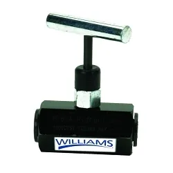 Williams® JHW8V38N Needle Valve, 3/8-18 NPTF Nominal, 10000 psi Pressure, 2 Ports/Ways