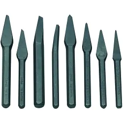 Williams® JHWCS-8 Heavy Duty Chisel Set, Cape/Diamond Point/Round Nose Style, 3/16 to 3/8 in Chisel, 8 Chisels, 8 Pieces