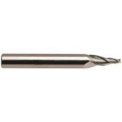 YG-1 87554 E5077 Center Cut Imperial Regular Length Single End Tapered End Mill, 1/8 in Dia Cutter, 1-1/4 in Length of Cut, 3 Flutes, 1/4 in Dia Shank, 3 in OAL, Uncoated