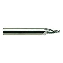 YG-1 87556TF E5077 Center Cut Imperial Regular Length Tapered End Mill, 1/8 in Dia Cutter, 1 in Length of Cut, 3 Flutes, 1/4 in Dia Shank, 3 in OAL, TiAlN